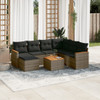 8-dijelni set vrtnih sofa od poliratana s jastucima sivi 3258616