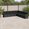9-dijelni set vrtnih sofa s jastucima crni od poliratana 3258457