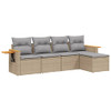 5-dijelni vrtni set sofa s jastucima bež od poliratana 3259161