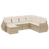 7-dijelni set vrtnih sofa od poliratana s jastucima bež 3221697