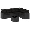 7-dijelni set vrtnih sofa od poliratana s jastucima crni 3219005