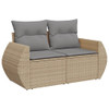 5-dijelni vrtni set sofa s jastucima bež od poliratana 3221288
