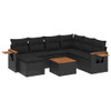 8-dijelni set vrtnih sofa od poliratana s jastucima crni 3227049
