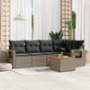 6-dijelni set vrtnih sofa od poliratana s jastucima sivi 3256886