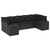7-dijelni set vrtnih sofa od poliratana s jastucima crni 3255322