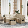 6-dijelni set vrtnih sofa s jastucima bež od poliratana 3220157