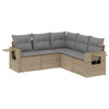 5-dijelni vrtni set sofa s jastucima bež od poliratana 3220148