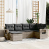 6-dijelni set vrtnih sofa od poliratana s jastucima sivi 3220459