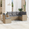 5-dijelni vrtni set sofa s jastucima bež od poliratana 3218959