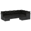 9-dijelni set vrtnih sofa s jastucima crni od poliratana 3250404