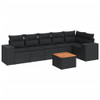 7-dijelni set vrtnih sofa od poliratana s jastucima crni 3225453