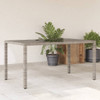 Vrtni stol sa staklenom pločom sivi 150x90x75 cm od poliratana 365532