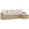 5-dijelni vrtni set sofa s jastucima bež od poliratana 3263464