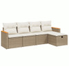 5-dijelni vrtni set sofa s jastucima bež od poliratana 3265286
