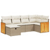 6-dijelni set vrtnih sofa s jastucima bež od poliratana 3265734