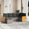 6-dijelni set vrtnih sofa od poliratana s jastucima sivi 3265736
