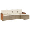 5-dijelni vrtni set sofa s jastucima bež od poliratana 3227598