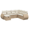 7-dijelni set vrtnih sofa od poliratana s jastucima bež 3264144