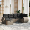 6-dijelni set vrtnih sofa od poliratana s jastucima sivi 3264106