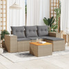 5-dijelni vrtni set sofa s jastucima bež od poliratana 3257746