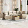6-dijelni set vrtnih sofa s jastucima bež od poliratana 3257325