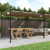 Pergola s pomičnim krovom smeđesiva 589x292x230 cm 360121