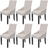 Blagovaonske stolice od tkanine 6 kom krem-sive