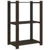 Stalak za pohranu s 3 razine crni 60x38x90 cm masivna borovina n.p