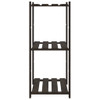 Stalak za pohranu s 3 razine crni 60x38x90 cm masivna borovina n.p