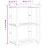 Stalak za pohranu s 3 razine crni 60x38x90 cm masivna borovina n.p
