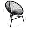 Vrtna okrugla stolica poliratan crna