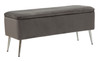 Klupica Sa Ostavom Srebrna Cm 112x42x50