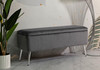 Klupica Sa Ostavom Srebrna Cm 112x42x50