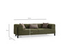 Sofa s 3 sjedala Gio 3 sjedala - zelena