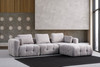 Kutna sofa Amaris trosjed s pufom - svijetlo siva