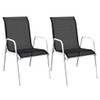 Bistro Set od Čelika i Tekstilena 50x71 cm Crni