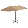 Vrtni suncobran s aluminijskom šipkom 460 x 270 cm bež