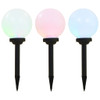 Vanjske solarne LED svjetiljke 3 kom kuglaste 20 cm RGB