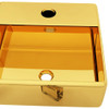 Umivaonik s otvorom za slavinu 38x30x11,5 cm keramički zlatni