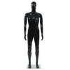 Muška lutka za izlog sa staklenim postoljem crna sjajna 185 cm
