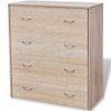 242544 Sideboard with 4 Drawers 60x30,5x71 cm Oak Colour