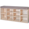 242555 Shoe Storage Bench 10 Compartments Oak Colour