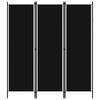 Sobna pregrada s 3 panela crna 150 x 180 cm