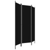 Sobna pregrada s 3 panela crna 150 x 180 cm