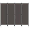 Sobna pregrada s 4 panela antracit 200 x 180 cm