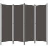 Sobna pregrada s 4 panela antracit 200 x 180 cm