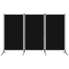 Sobna pregrada s 3 panela crna 260 x 180 cm