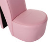 Stolica u obliku visoke pete od umjetne kože ružičasta