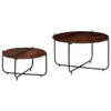 2-dijelni set stolića za kavu od masivnog drva šišama 60x35 cm