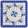 Mozaični bočni stolić plavo-bijeli keramički
